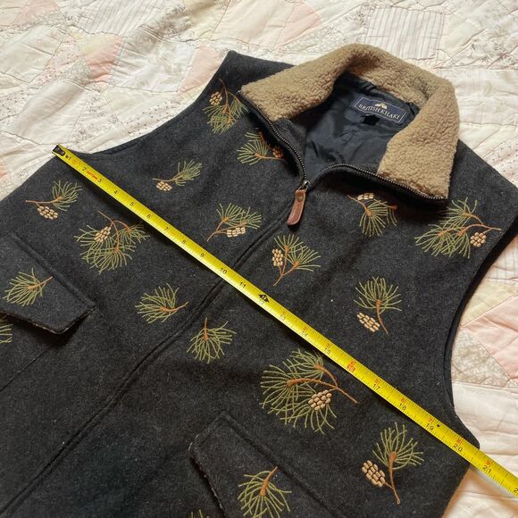 british khaki rare vintage dark charcoal gray sleeveless wool vest size medium - Picture 4 of 7